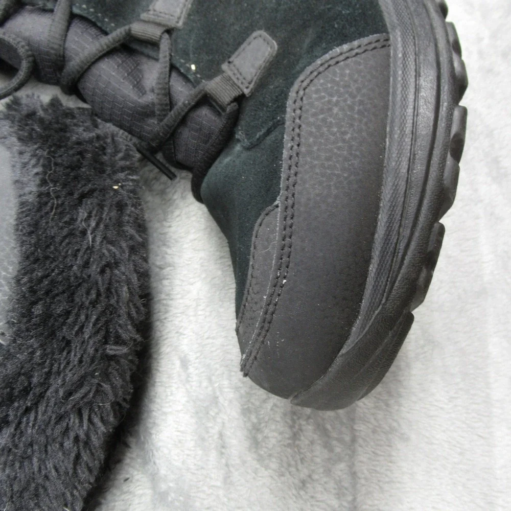 Columbia Winter Boots Women 11 Black Suede Waterproof Insulated Faux Fur Trim